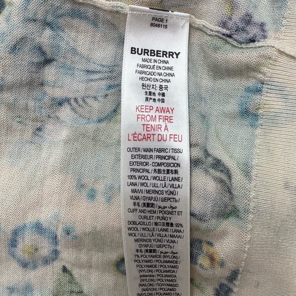 Burberry Floral Bomber sweater with Blue and Cream - Picture 4 of 4